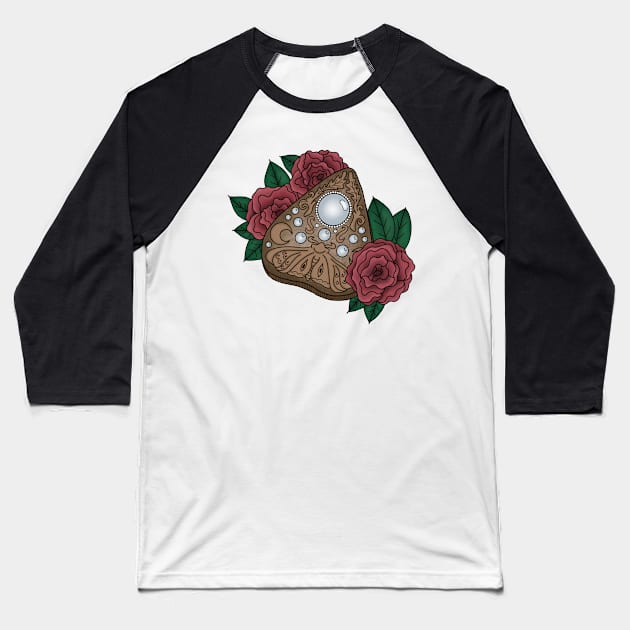 Floral Ouija Planchette Baseball T-Shirt by kirrajadex